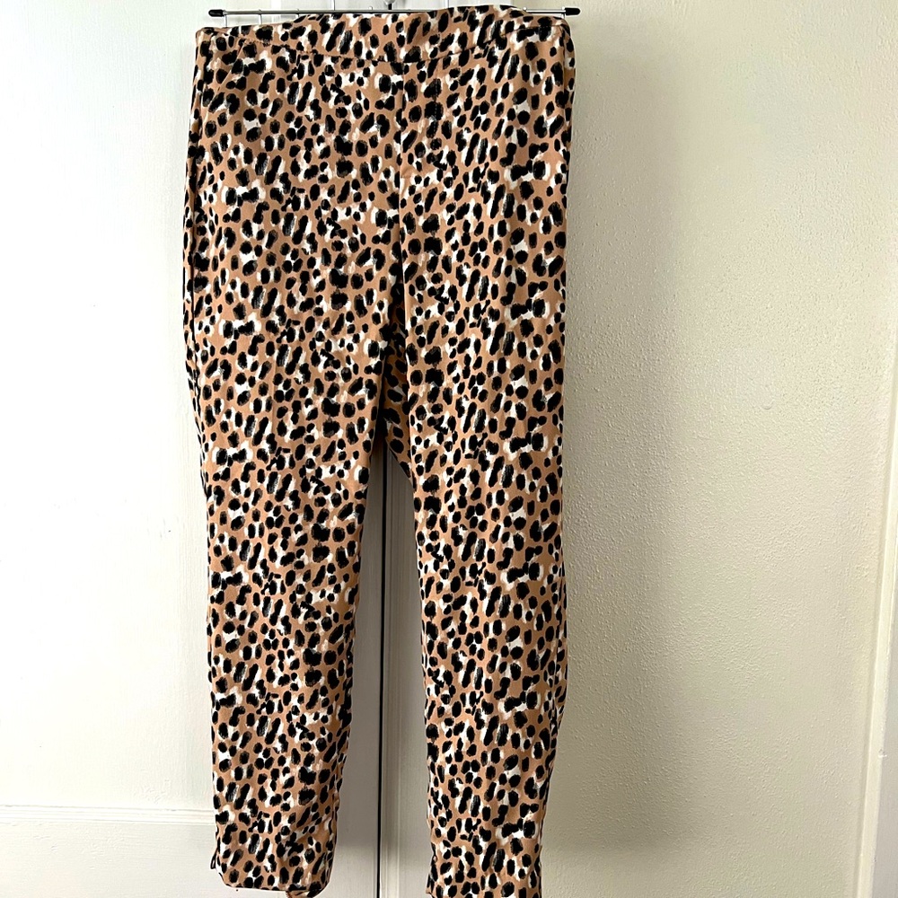 Women Banana Republic Hayden Pant Petite 2 Animal Print Elastic Waist Ankle